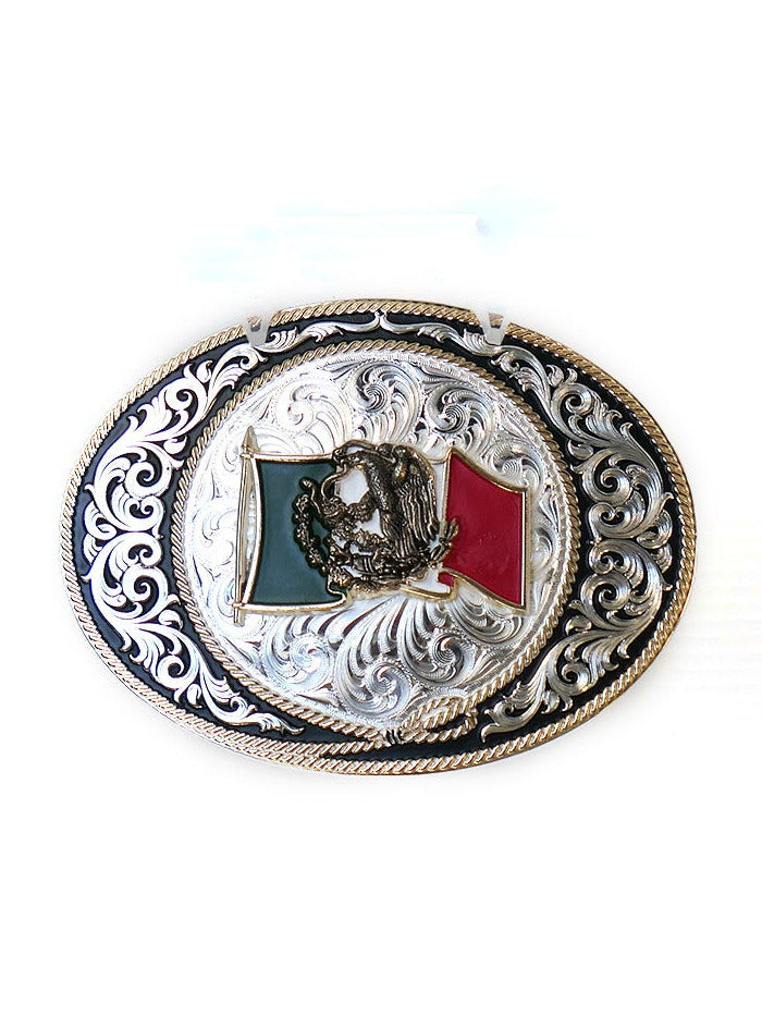 Montana Silversmiths 6190 219 Mexico Pride Ranch Rope Buckle - Western Style Belt Buckle for Cowboy Boots & Rodeo Outfits - Perfect for Ranch Work, Horseback Riding & Country Fashion