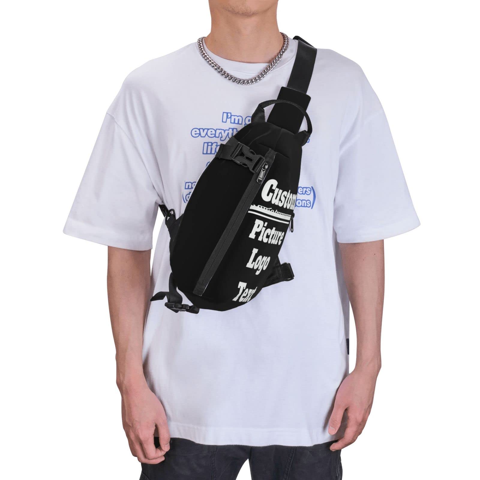 Custom Crossbody Chest Bag - Personalized Design Sport Shoulder Bag for Men | Add Your Own Photo & Design | Perfect for Gym, Travel & Everyday Use
