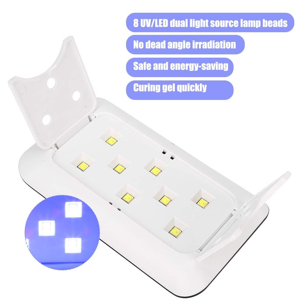 Foldable UV LED Gel Nail Lamp 24W - Portable Nail Dryer for Gel Polish Curing with Auto Sensor | Fast Drying for Fingernails & Toenails | Perfect for Home Manicures, Salon Nail Art & DIY Gel Polish Applications (Black)