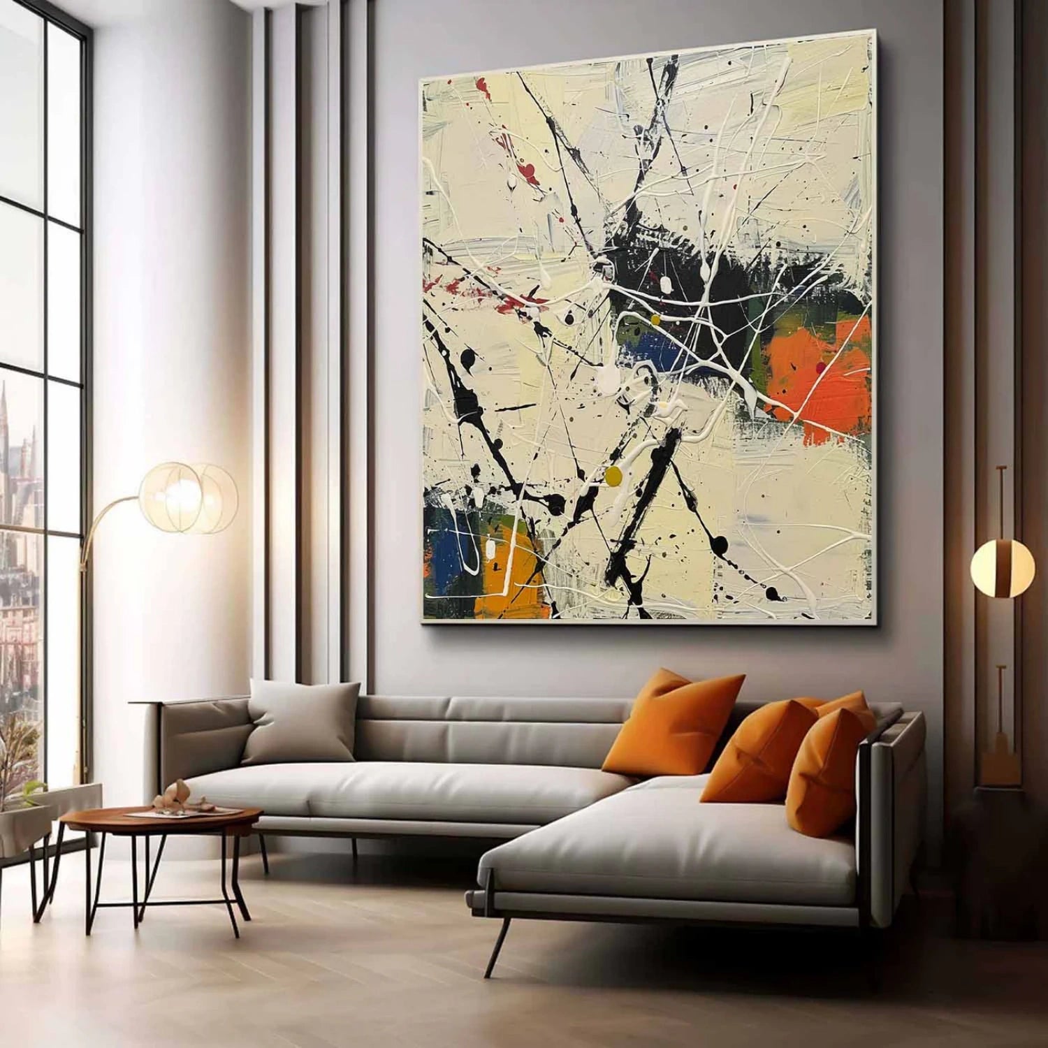 Pollock Art Abstract Painting #JP009 - Modern Wall Decor for Living Room, Bedroom & Office
