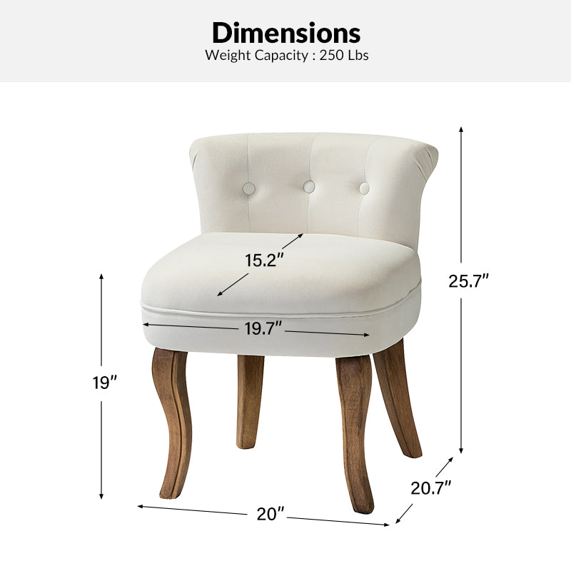 Moises Velvet Vanity Stool with Optional Types - Elegant Makeup Stool for Dressing Table, Bedroom & Bathroom