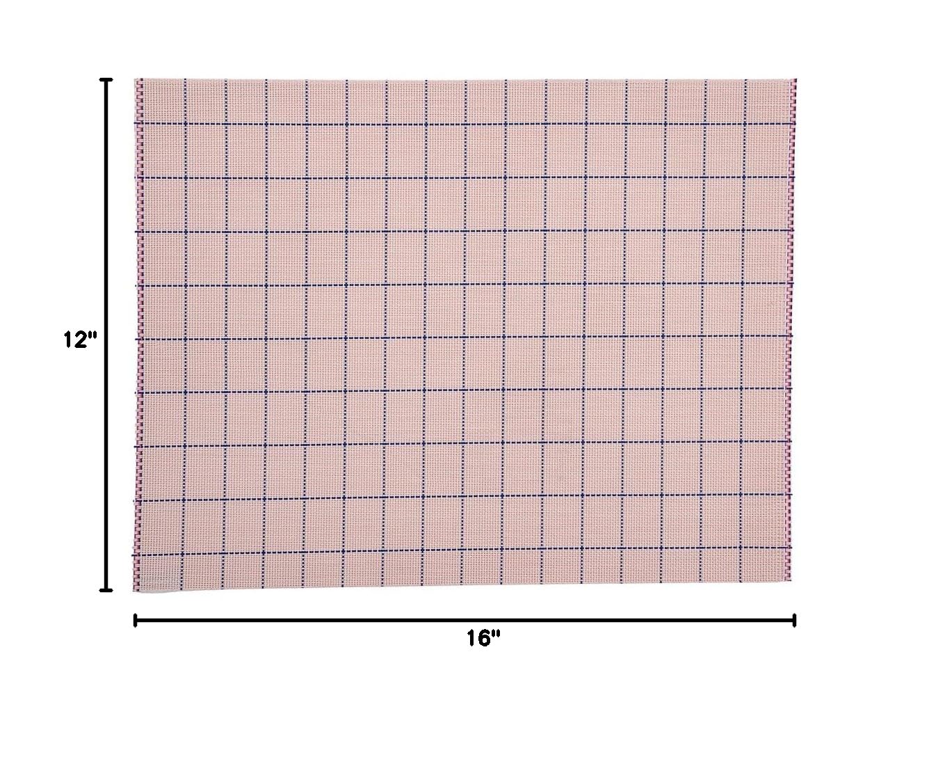 Premium 16x12 Inch Woven Vinyl Placemats Set of 6 - Stain-Resistant, Easy Clean Rectangle Table Mats for Dining Room, Kitchen & Restaurant Use - Pink Home Decor