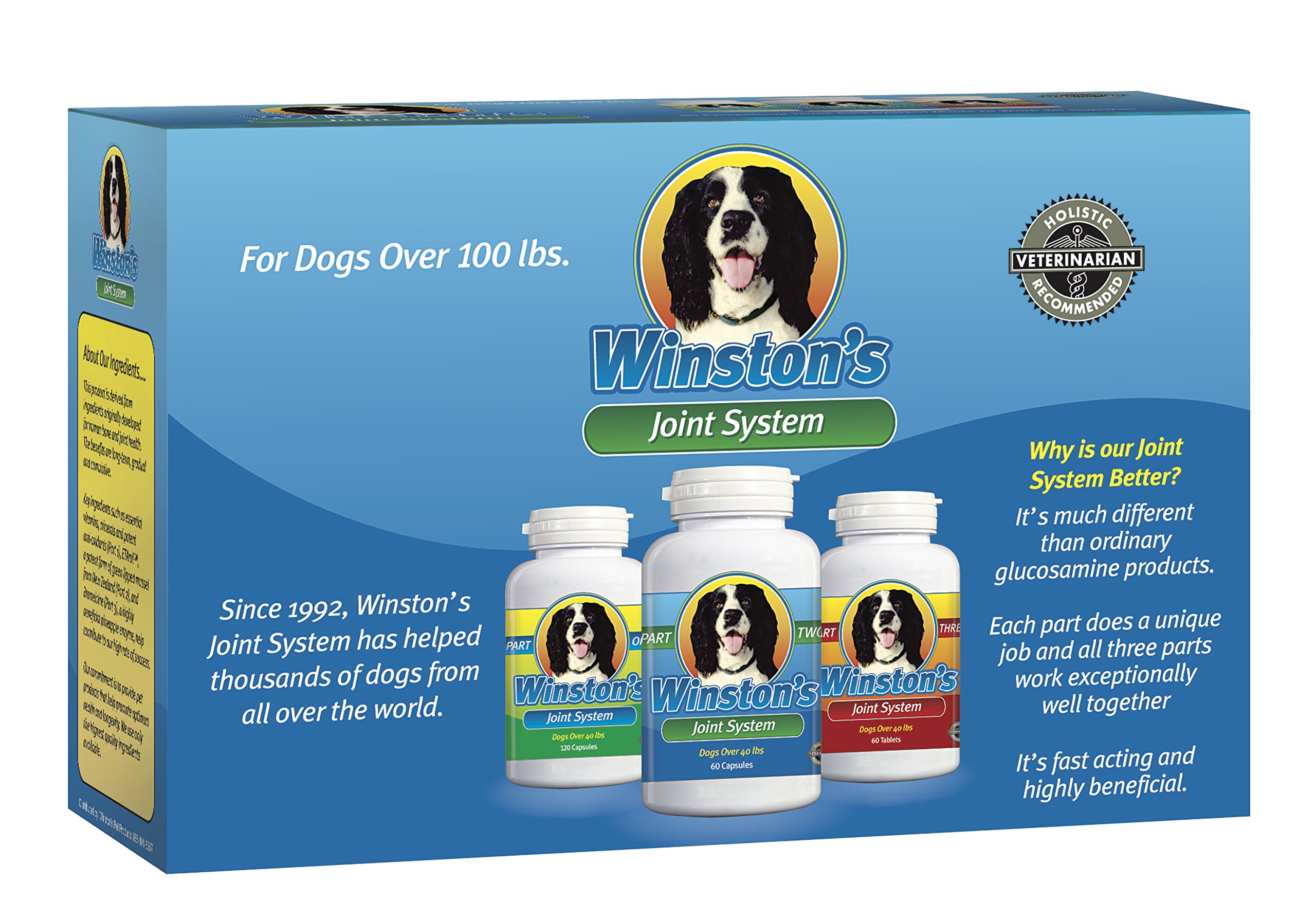 Joint System for Large Dogs Over 100 lbs - 100% Natural Whole Food Supplement for Arthritis, Hip Dysplasia & Joint Pain Relief - 1 Month Supply - Vet Recommended Since 1992 - Supports Mobility & Comfort for Active Senior Dogs