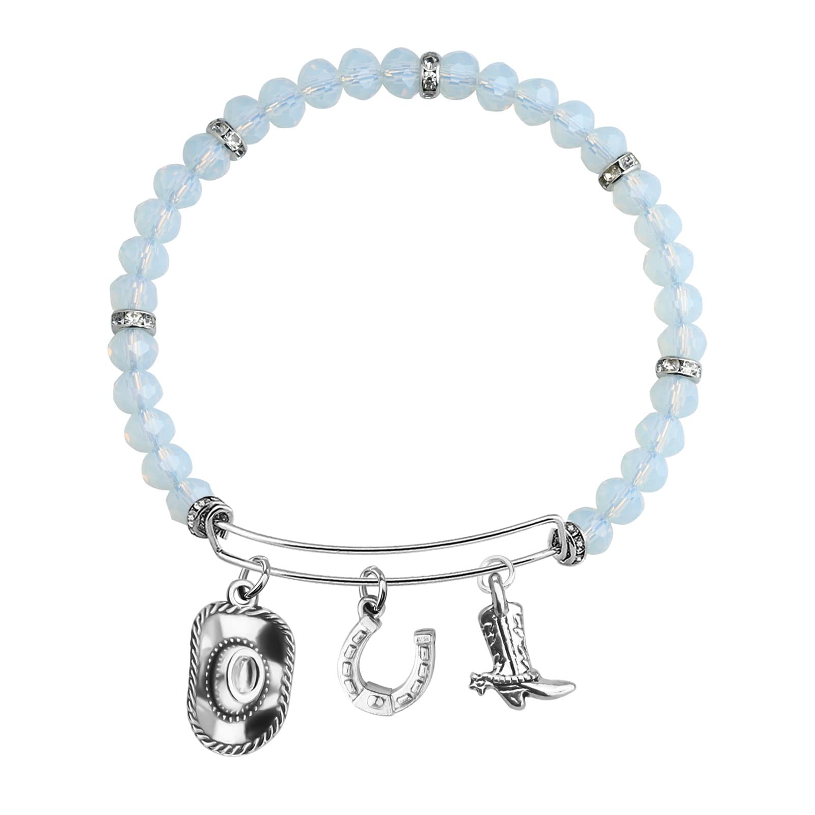 FEELMEM Western Cowgirl Bracelet - Equestrian Jewelry with Horseshoe Charm - Perfect Gift for Horse Lovers | Cowgirl Fashion Accessory for Rodeo, Ranch & Country Style Outfits