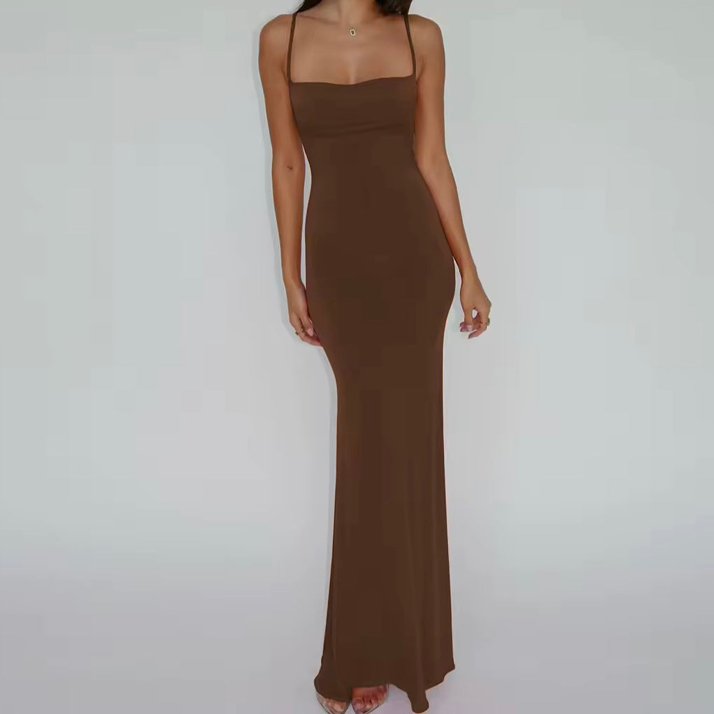 Clara Backless Bodycon Maxi Dress - Sexy Slim Fit Long Formal Evening Gown for Women, Perfect for Parties, Weddings & Date Nights