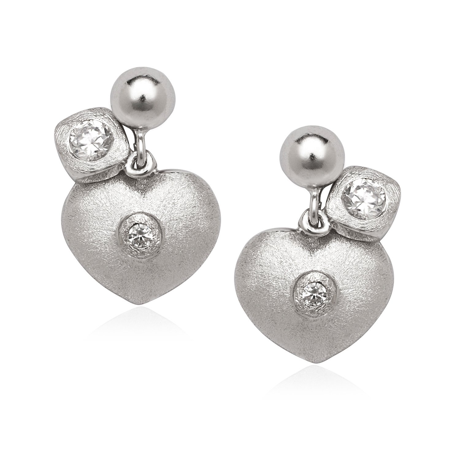 925 Sterling Silver CZ Matte Stud Earrings for Women – Hypoallergenic & Elegant Jewelry for Everyday Wear, Parties & Gifts