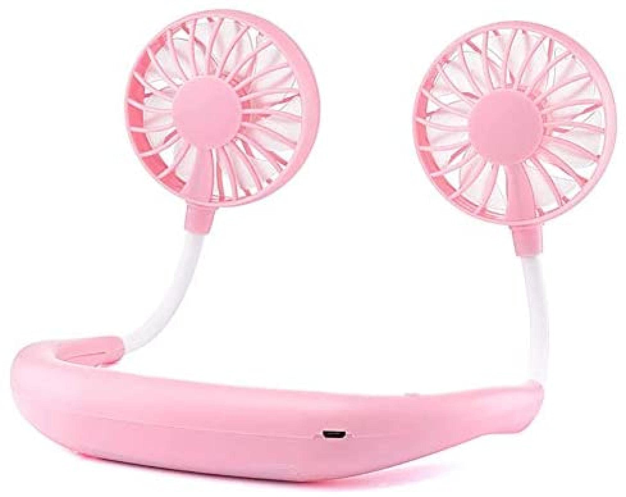 Mini Portable Hands-Free Neck Fan with 2000mAh Rechargeable Battery - USB Personal Cooling Fan with 3 Speed Settings, 360° Adjustable Head & 12H Runtime - Perfect for Office, Travel, Outdoor, Camping & Summer Activities