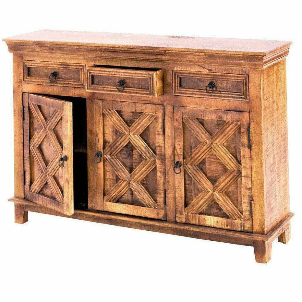 Modern 3-Door Sideboard Buffet Cabinet with 3 Drawers - Stylish Storage Solution for Dining Room, Living Room, or Entryway