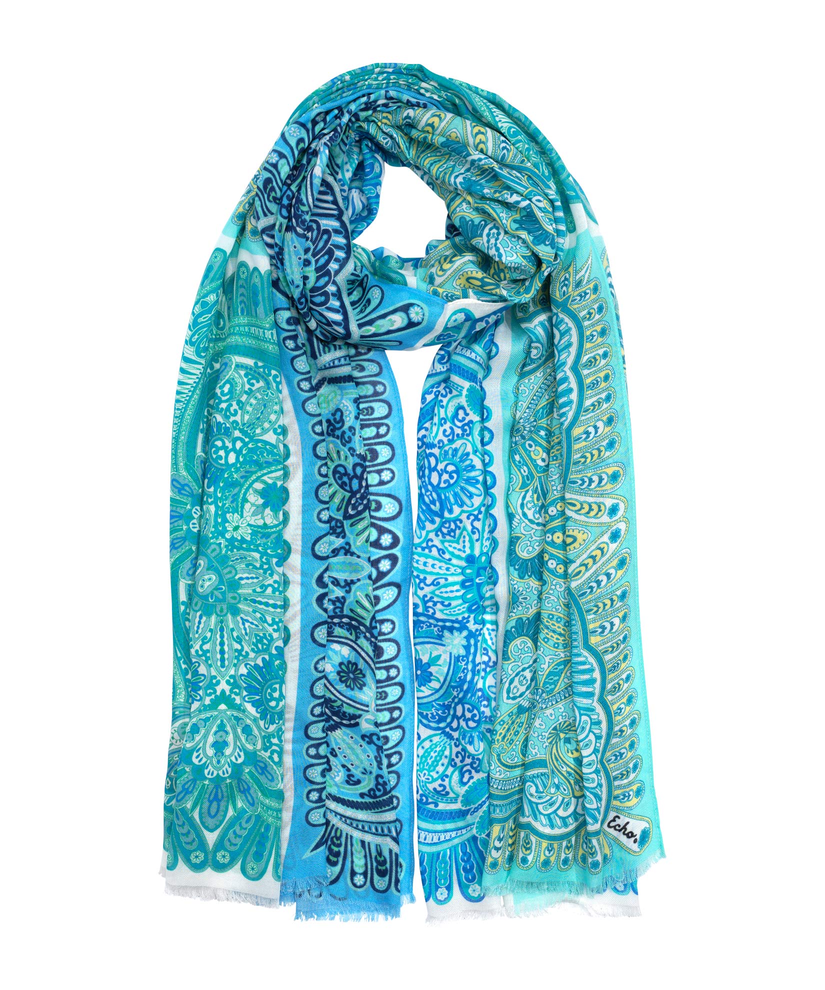 Handmade Patchwork Tile Wrap Scarf - Boho Chic Fashion Accessory for Women, Perfect for Layering, Beach Cover-Ups, and Festival Outfits