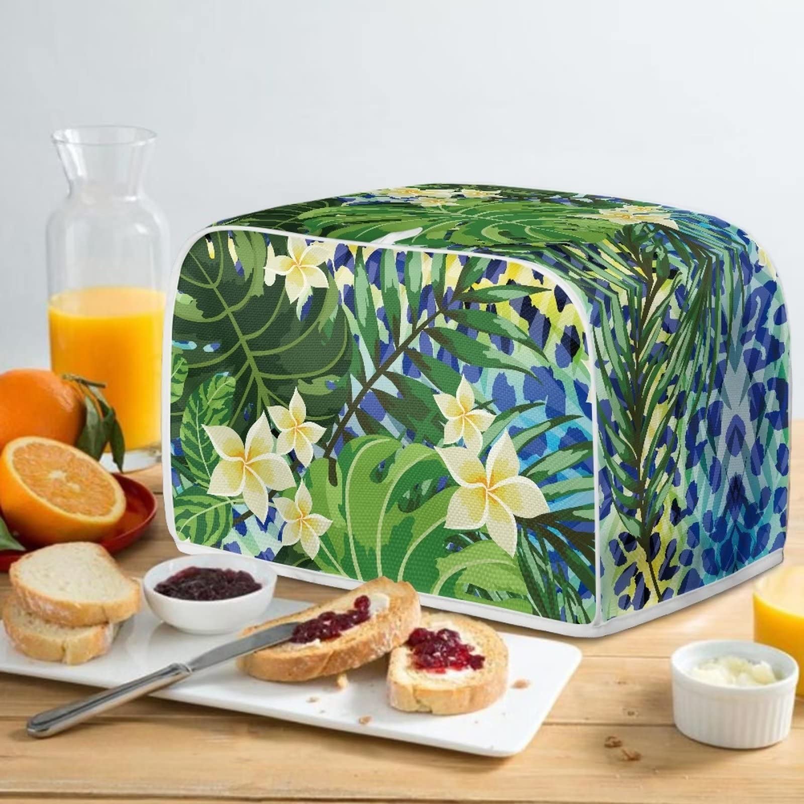 Uasibuni Floral Leaf Pattern 2-Slice Toaster Cover - Dustproof Kitchen Appliance Protector for Bread Toasters & Ovens | Perfect for Home, Cafe & Bakery Use