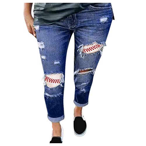 Women's Slim Fit Ripped Fringe Casual Jeans - Black Bootcut Denim Pants for Everyday Wear & Fashion Outfits