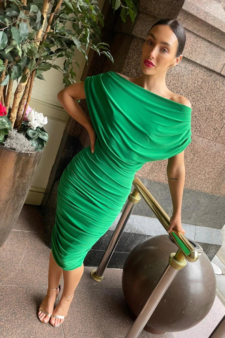 Oxygen Jersey Dress in Green - Comfortable & Stylish Women's Casual Dress for Everyday Wear, Office, and Outings