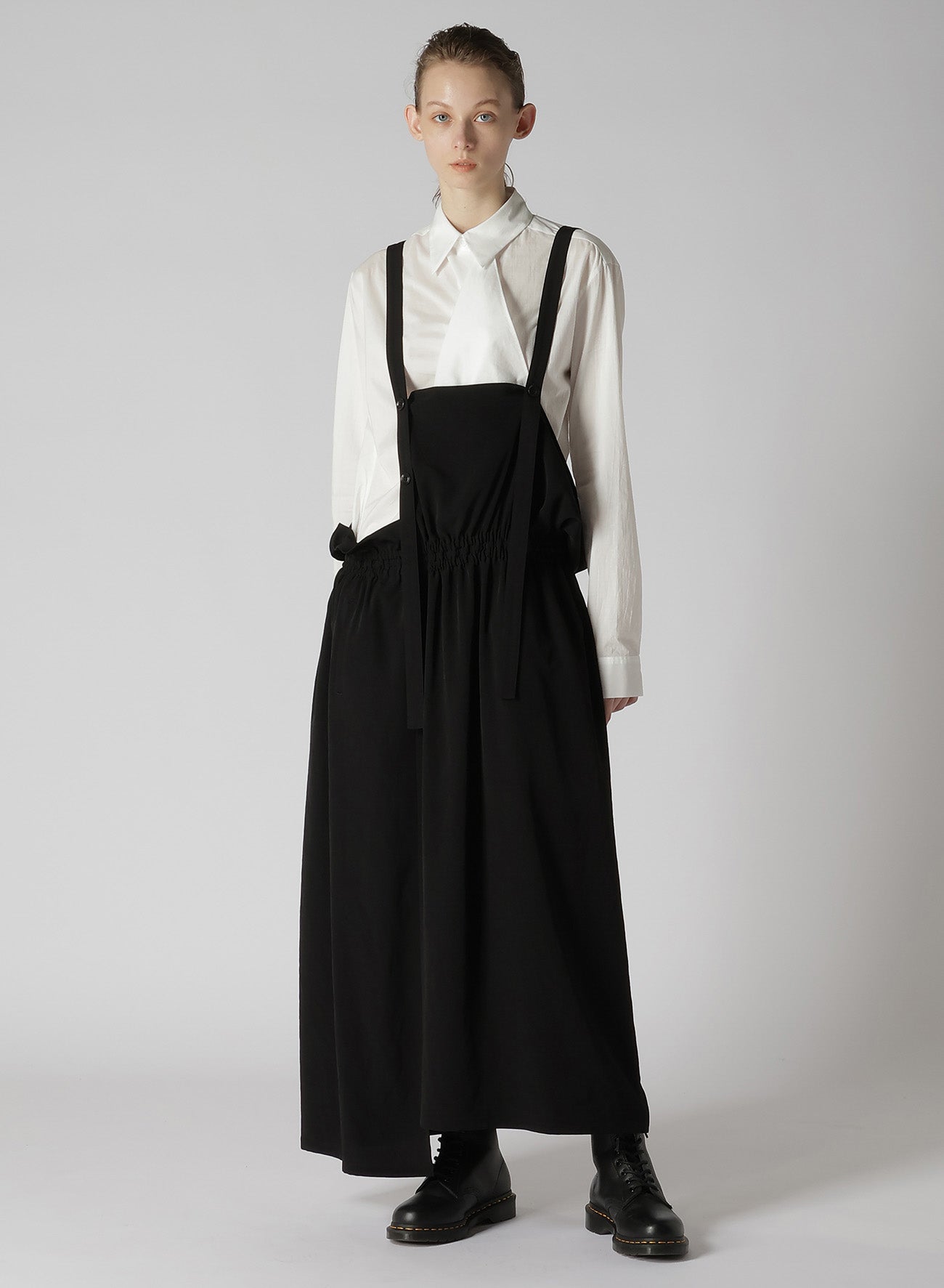 Elegant Crepe de Chine Gathered Jumper Dress for Women - Perfect for Casual Outings, Office Wear & Special Occasions