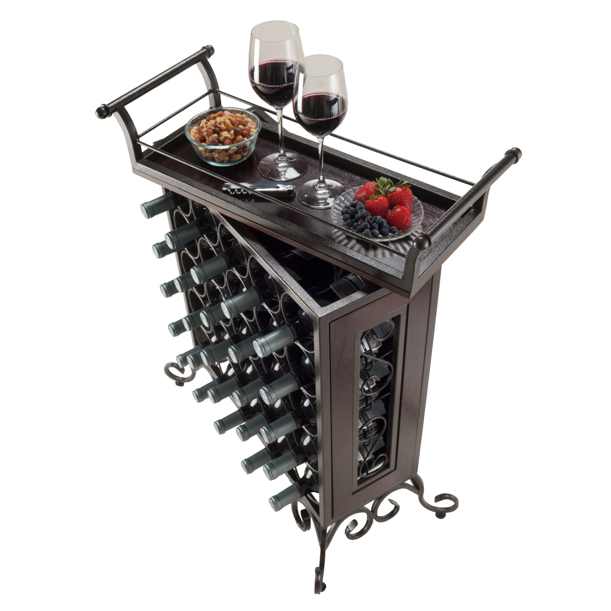 Winsome Wood Silvano Wine Rack - Antique Bronze Finish Storage for 12 Bottles | Rustic Home Bar Decor for Kitchen, Dining Room & Wine Cellar