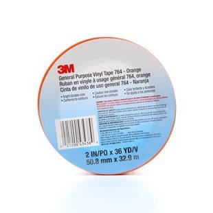 3M T967764N6PK Orange Vinyl Electrical Tape, 5.0 mil Thick, 36 Yards x 2 Inches Wide, 6-Pack - Perfect for Wire Harnessing, Color Coding & Electrical Insulation in Automotive, HVAC & Industrial Applications