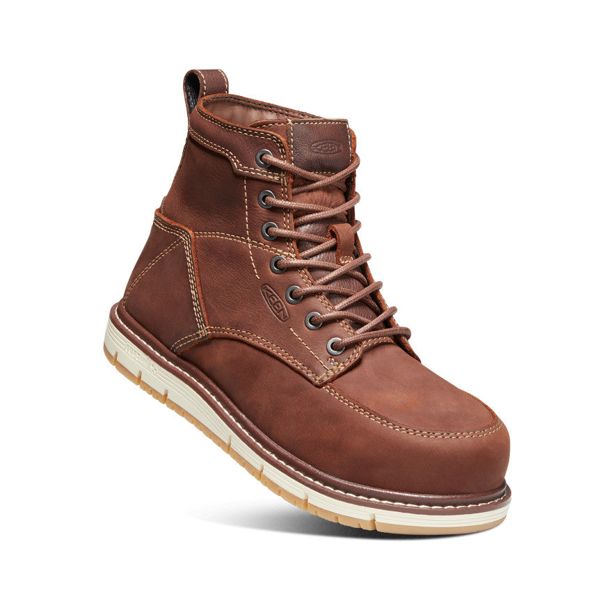 Women's San Jose 6 Aluminum Toe Work Boots - Gingerbread/Gum | Slip Resistant & Comfortable for Construction, Warehouse & Outdoor Work