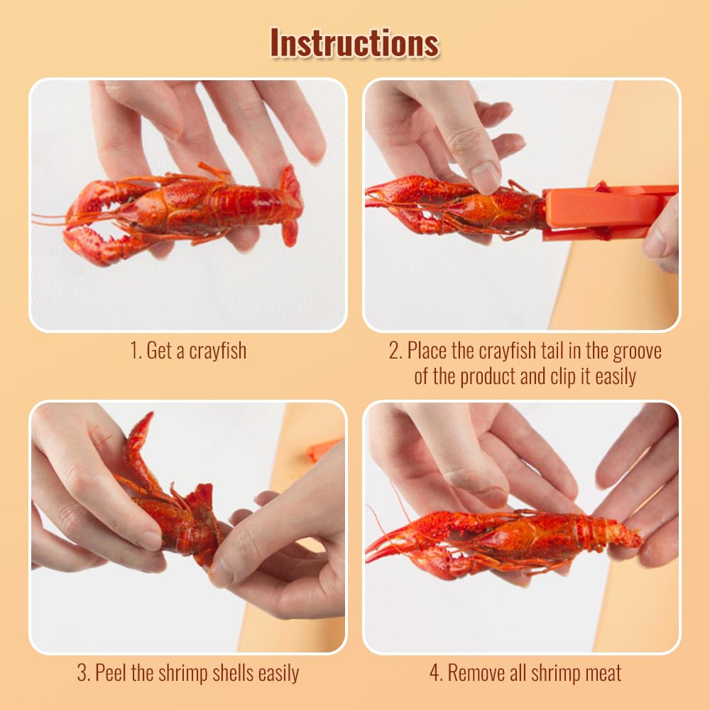 2024 New Crawfish Sheller & Shrimp Peeler Tool - Effortless Peeling for Cooked Shrimp Tails & Seafood - Durable Kitchen Gadget (5-Pack, Red) - Perfect for Cajun Boils, Seafood Parties & Home Cooking