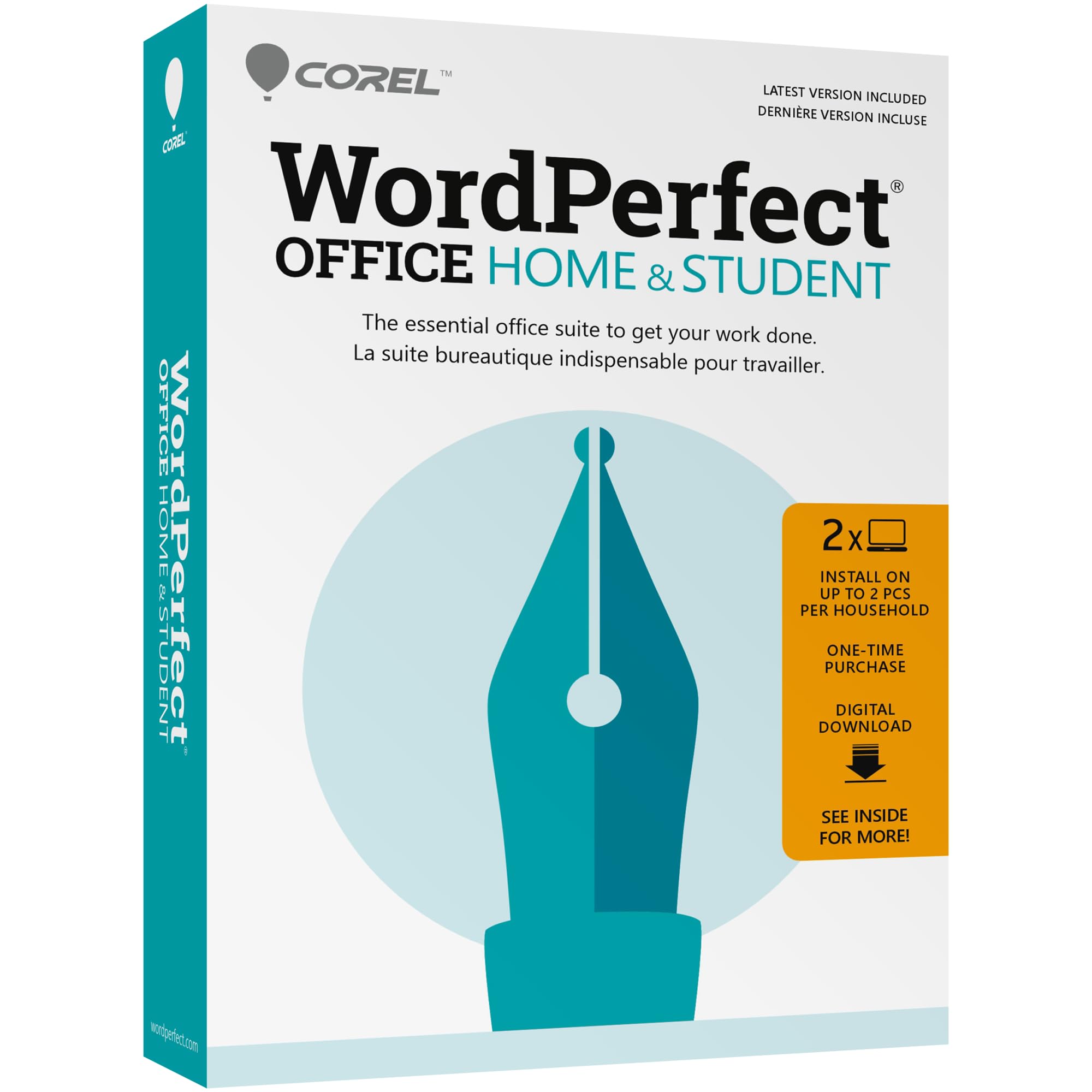Corel WordPerfect Office Home & Student 2021 - Word Processor, Spreadsheet & Presentation Software Suite [PC Download] - Perfect for Students, Home Office & School Projects