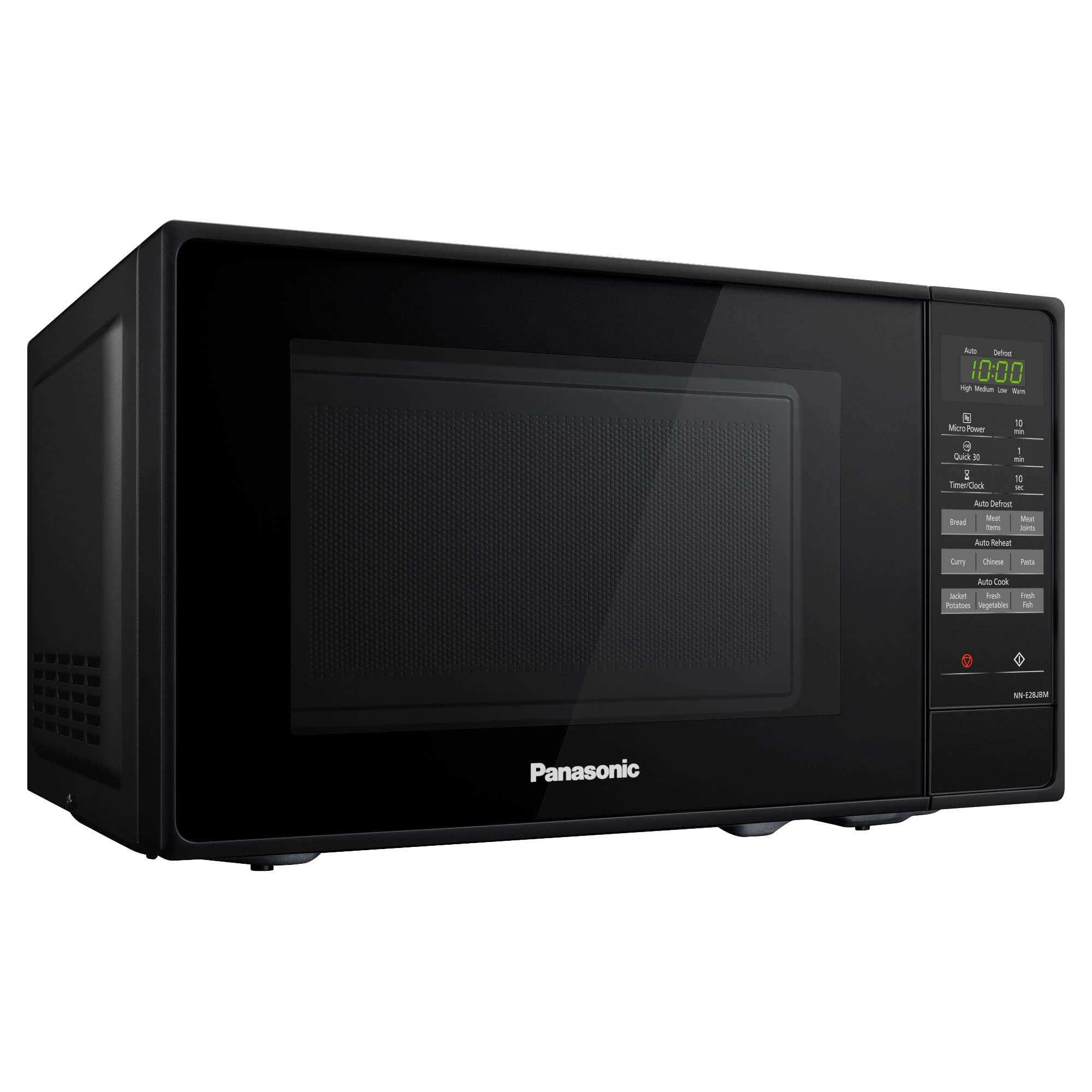 Panasonic NN-E28JBMBPQ 800W Compact Solo Microwave Oven with Turntable - 20L Capacity, Black - Perfect for Small Kitchens, Dorms & Office Break Rooms