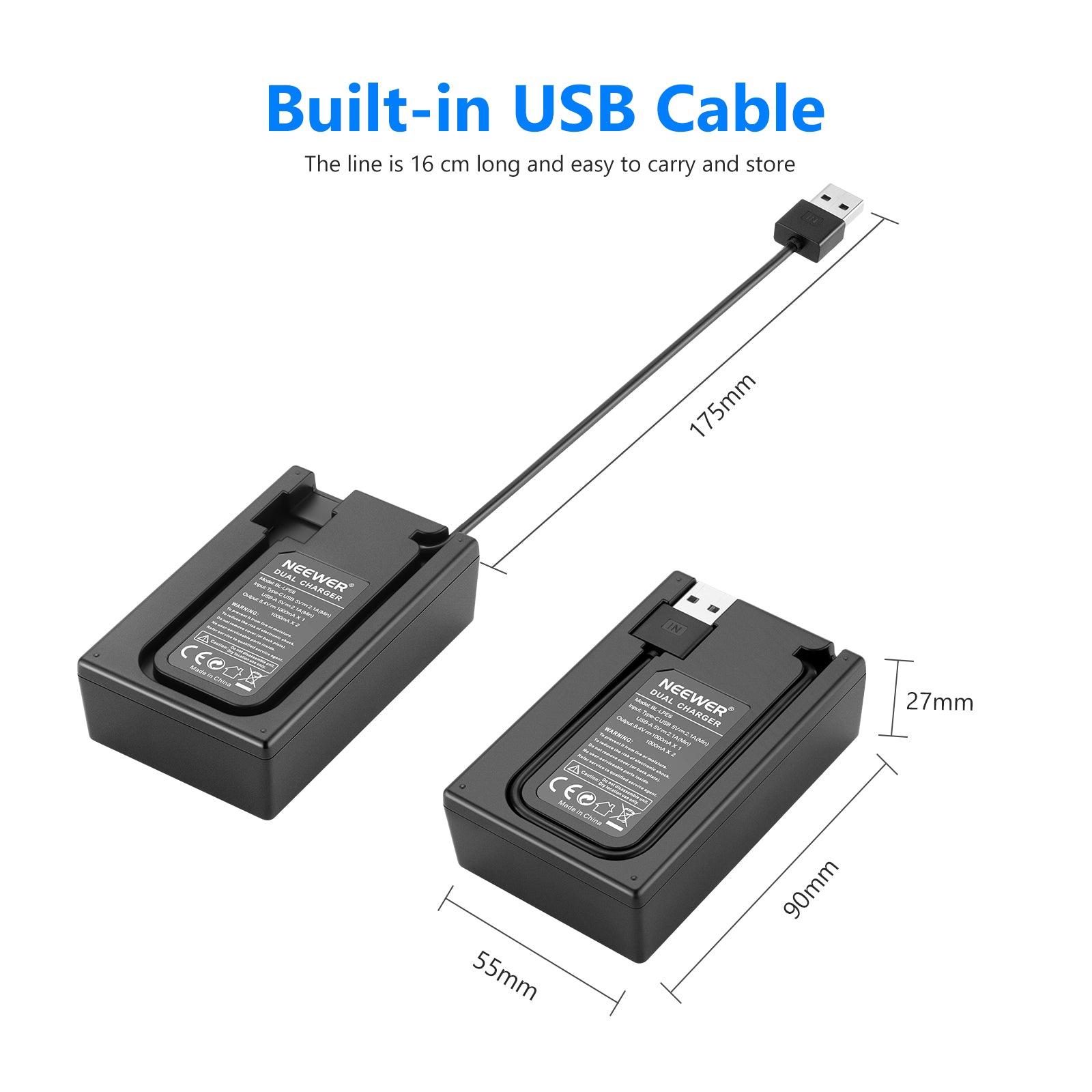 NEEWER 2 Pack LP-E6 2000mAh Replacement Battery & Charger Set for Canon DSLR Cameras - Perfect for Travel, Photography & Extended Shooting Sessions