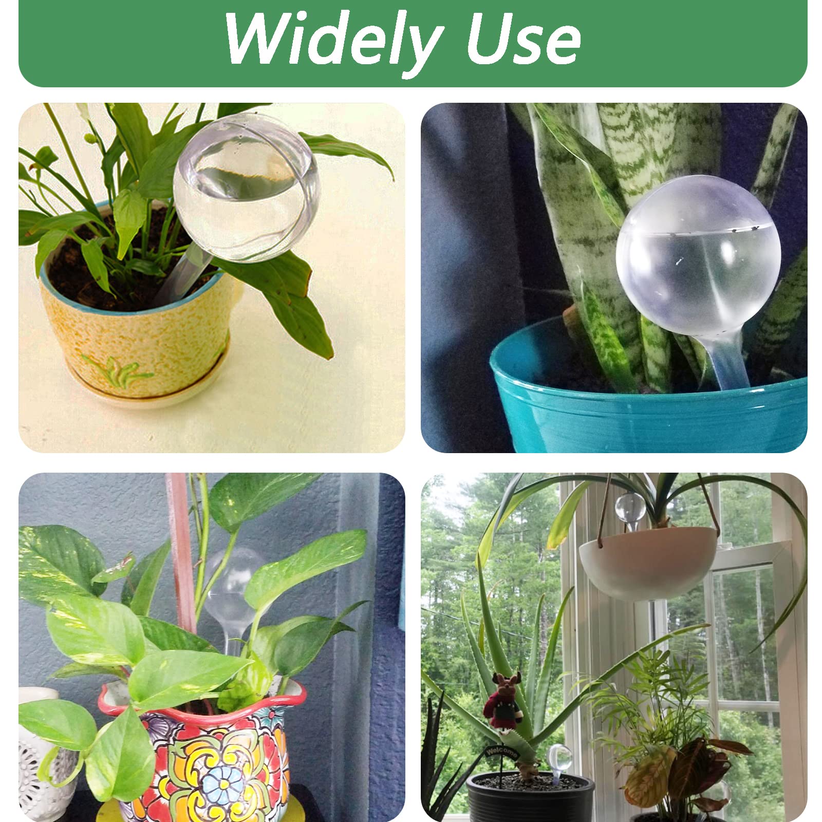 Anyumocz 8-Piece Clear Self-Watering Globes - Automatic Plant Watering Devices for Indoor & Outdoor Gardens (Small) - Perfect for Vacation Care & Busy Plant Lovers
