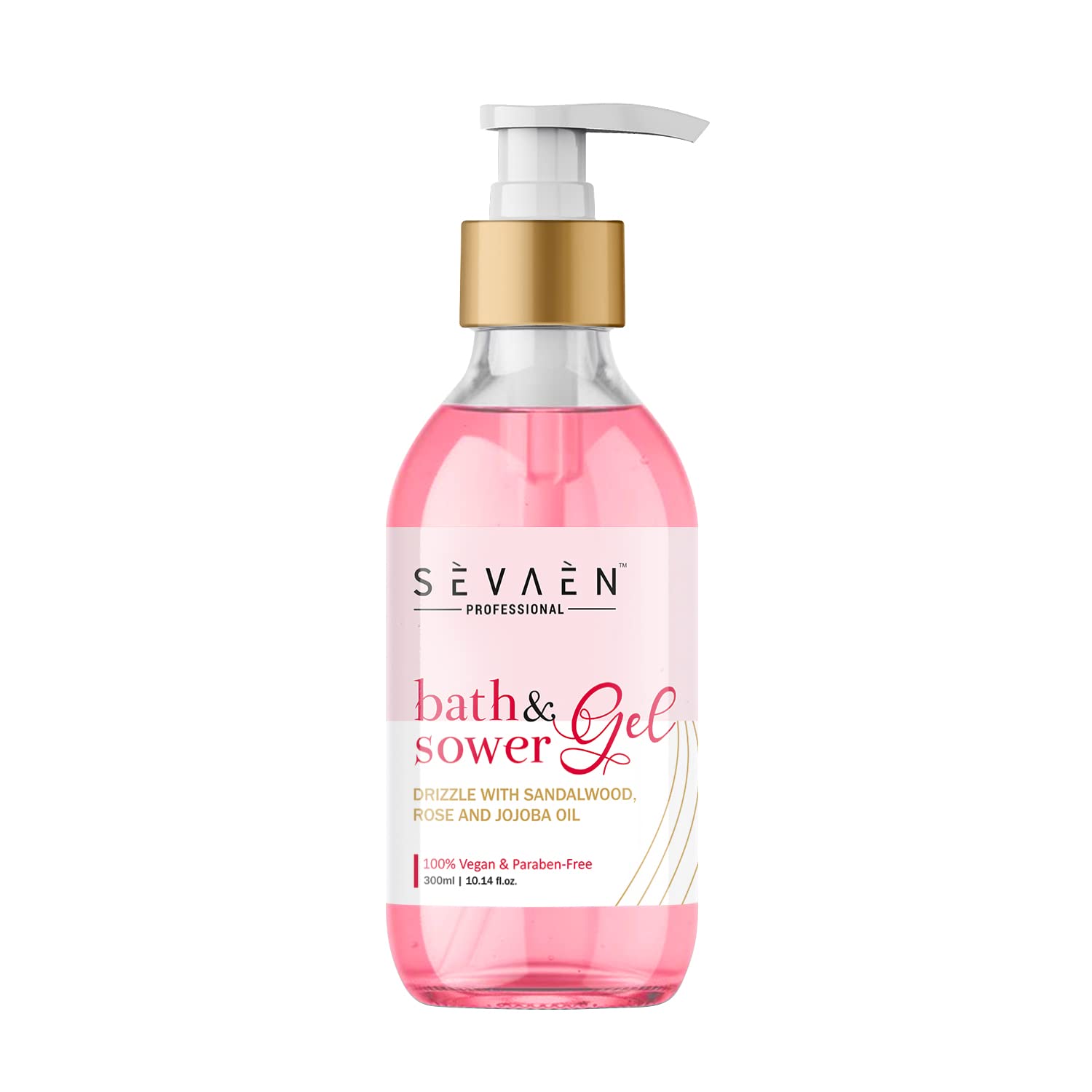 SEVAEN Moisturizing Bath & Shower Gel 300ml - Hydrating Body Wash with Sandalwood, Rose & Jojoba Oil - Luxury Aromatherapy for Relaxing Bath & Spa Experience