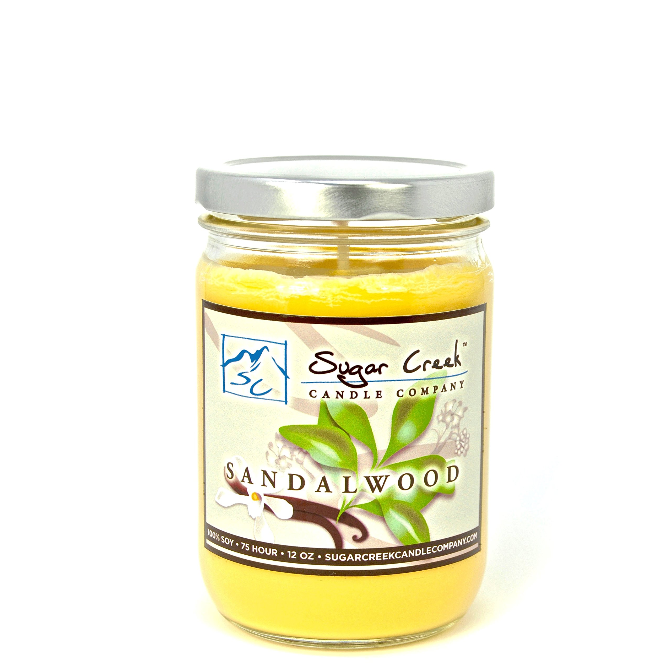 Premium Sandalwood Soy Candle - 100% Natural Non-Toxic Fall Scented Candle in 24oz Heavy Glass Jar | Home Decor, Aromatherapy, Relaxation & Gift Idea