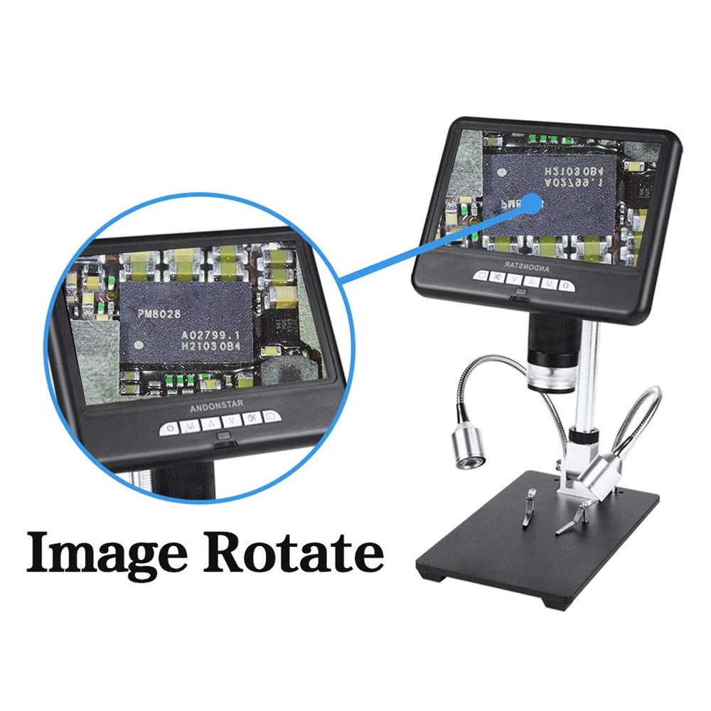 3-in-1 Digital Microscope with 7 Inch Screen & Long Working Distance - AD207 PCB Repair Microscope for Soldering, Phone Repair & Circuit Board Inspection | Includes Image Rotation Feature | Ideal for Electronics Hobbyists, Jewelry Appraisal & Industrial Quality Control