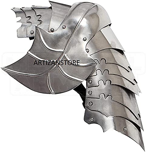 ARTIZANSTORE Medieval Fantasy Leg Armor - Silver Knight Cosplay Leg Guards for Halloween, LARP, Renaissance Fairs & Costume Parties