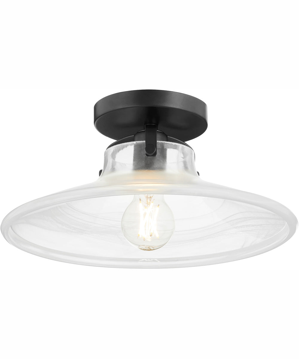 Dual Mount Ceiling Light Fixture - Matte Black Finish for Indoor/Outdoor Use - Perfect for Hallway, Porch, or Garage Lighting