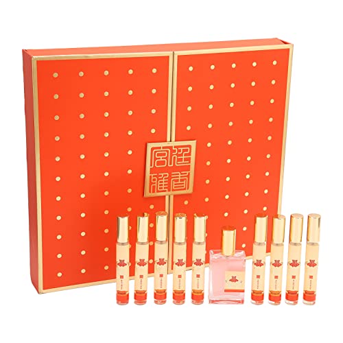 10-Piece Perfume Set with Exquisite Retro Chinese Style Magnetic Gift Box - 10 Unique Long-Lasting Fragrances for Women & Men | Perfect for Gifts, Travel, and Daily Use