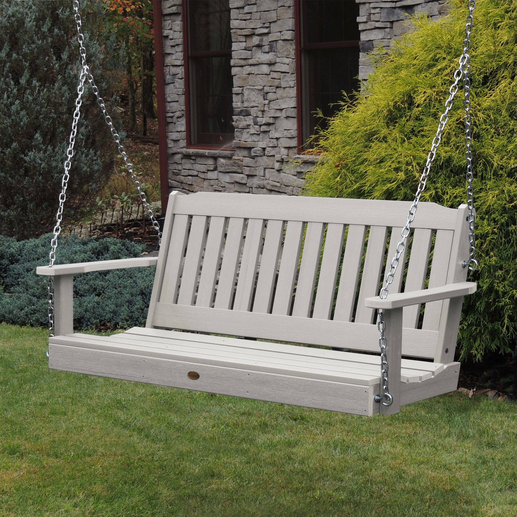 5ft Lehigh Porch Swing - Heavy Duty Outdoor Hanging Bench for Garden, Patio, Deck - Perfect for Relaxing & Lounging in Backyard, Front Porch or Balcony