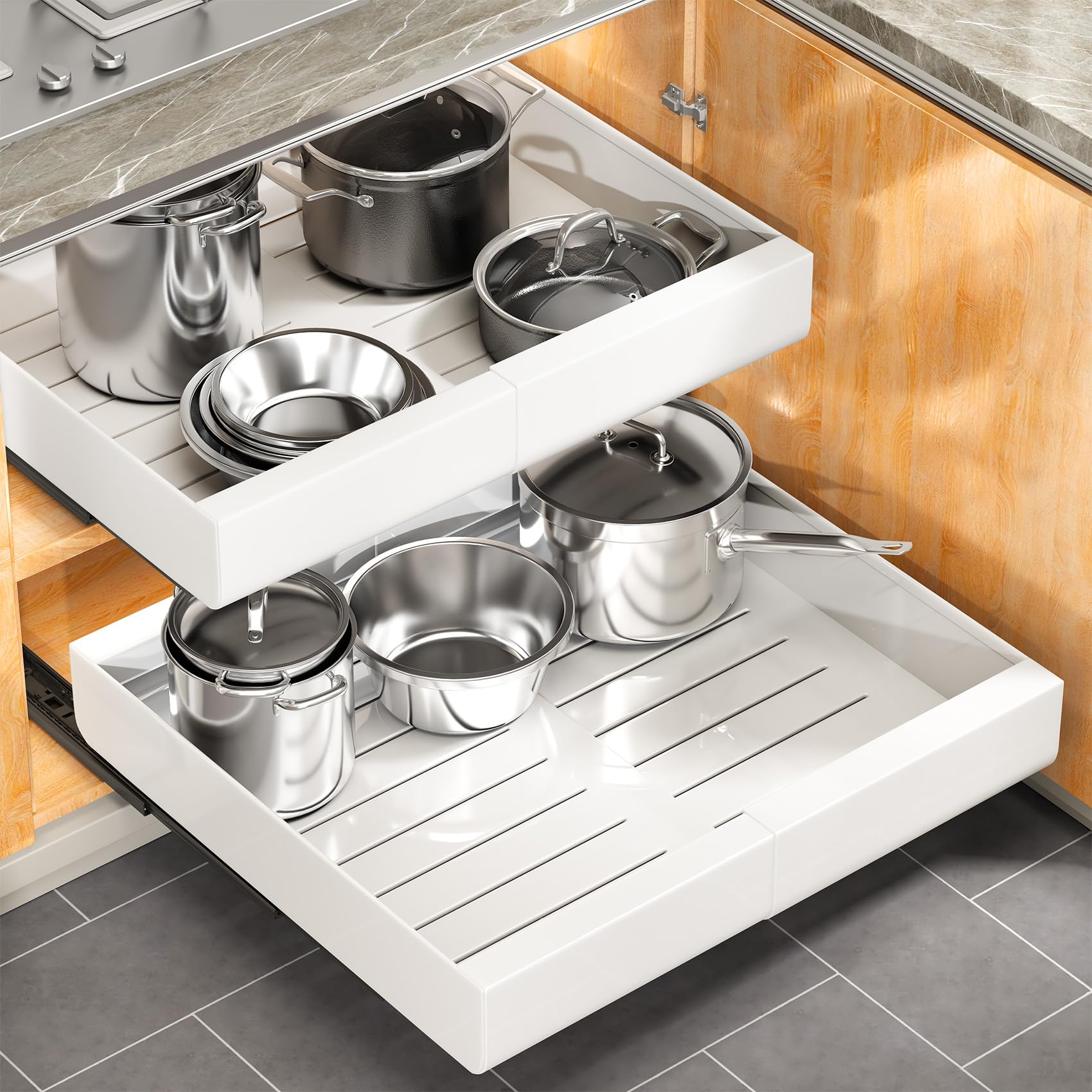 Heavy Duty Pull Out Cabinet Organizer - Expandable (11.7