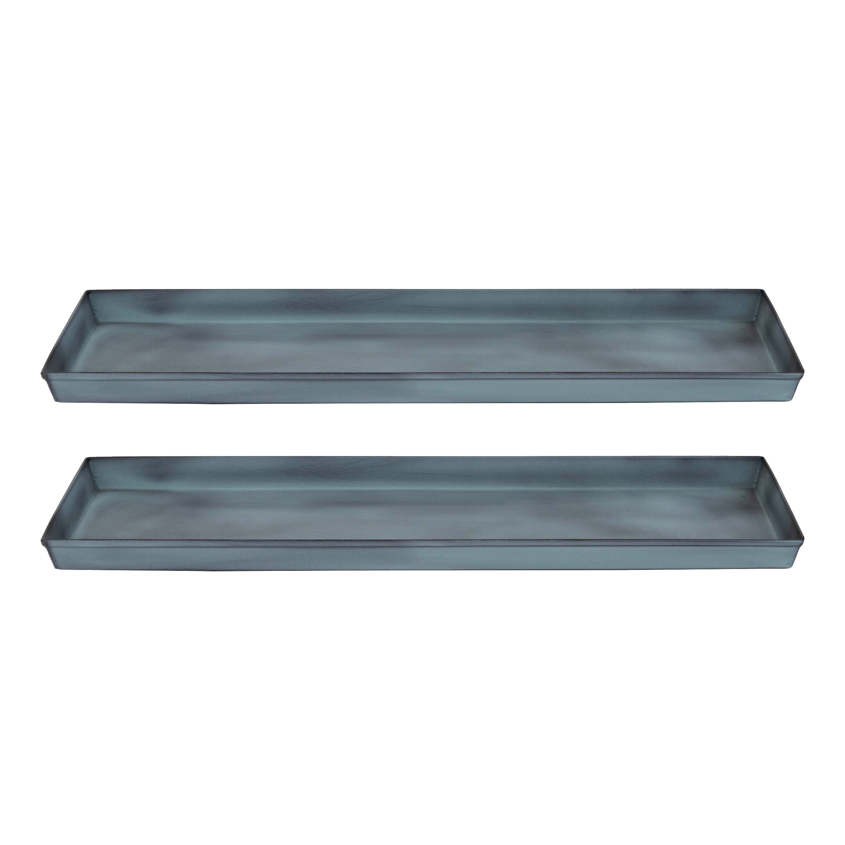 Medium Flower Box Tray Set of 2 - Rustic Wooden Planter Box for Indoor/Outdoor Decor - Perfect for Windowsill, Table Centerpiece, or Garden Display by Achla Designs