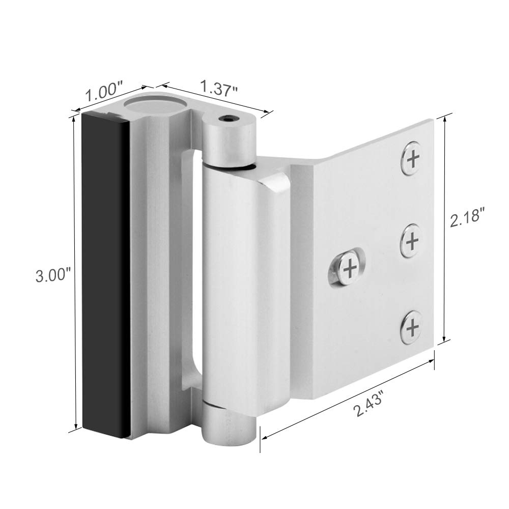 Upgraded Home Security Door Lock - Childproof & Heavy Duty 800 lbs Capacity for Inward Swing Doors | Extra Safety Latch for Apartments & Houses | Perfect for Front Doors, Bedrooms & Kids' Safety Protection