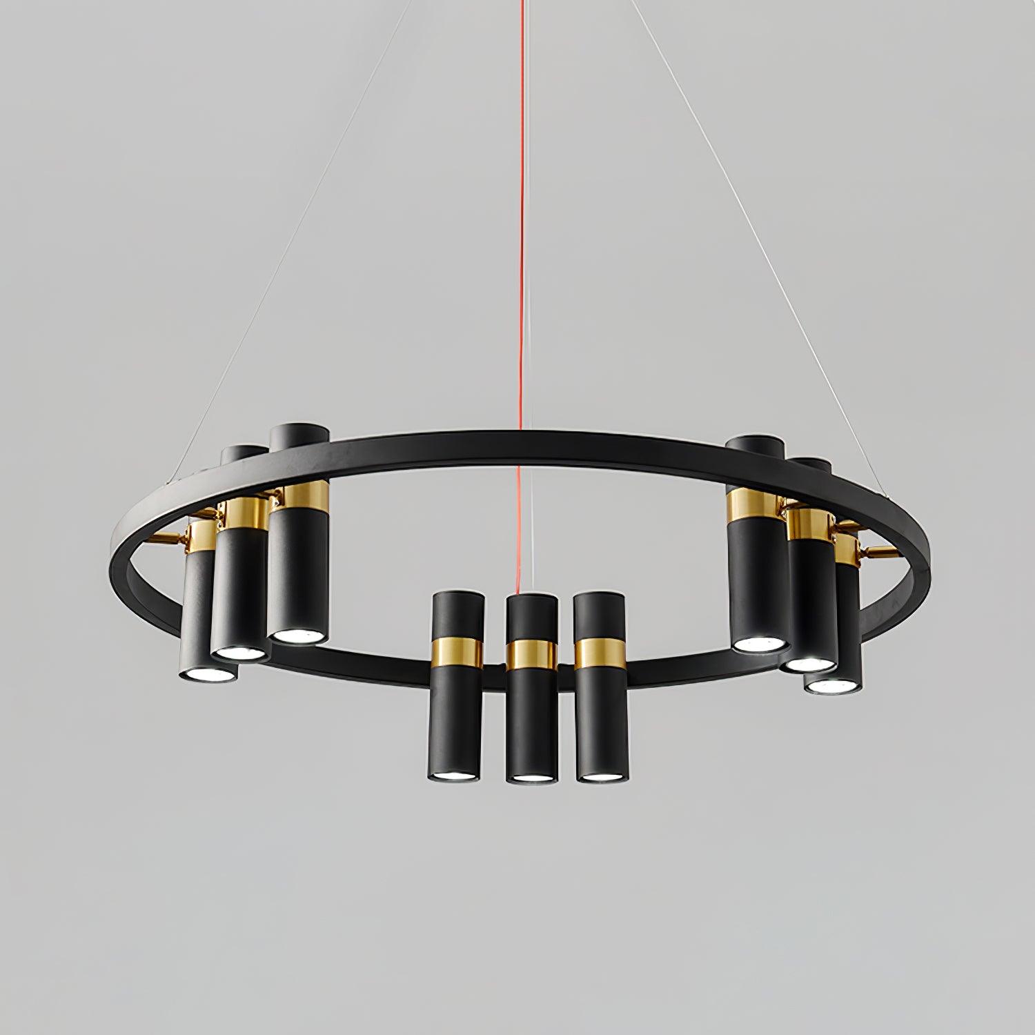 Black Multi Pipe Chandelier - Industrial Style Ceiling Light Fixture for Dining Room, Living Room & Bedroom Decor