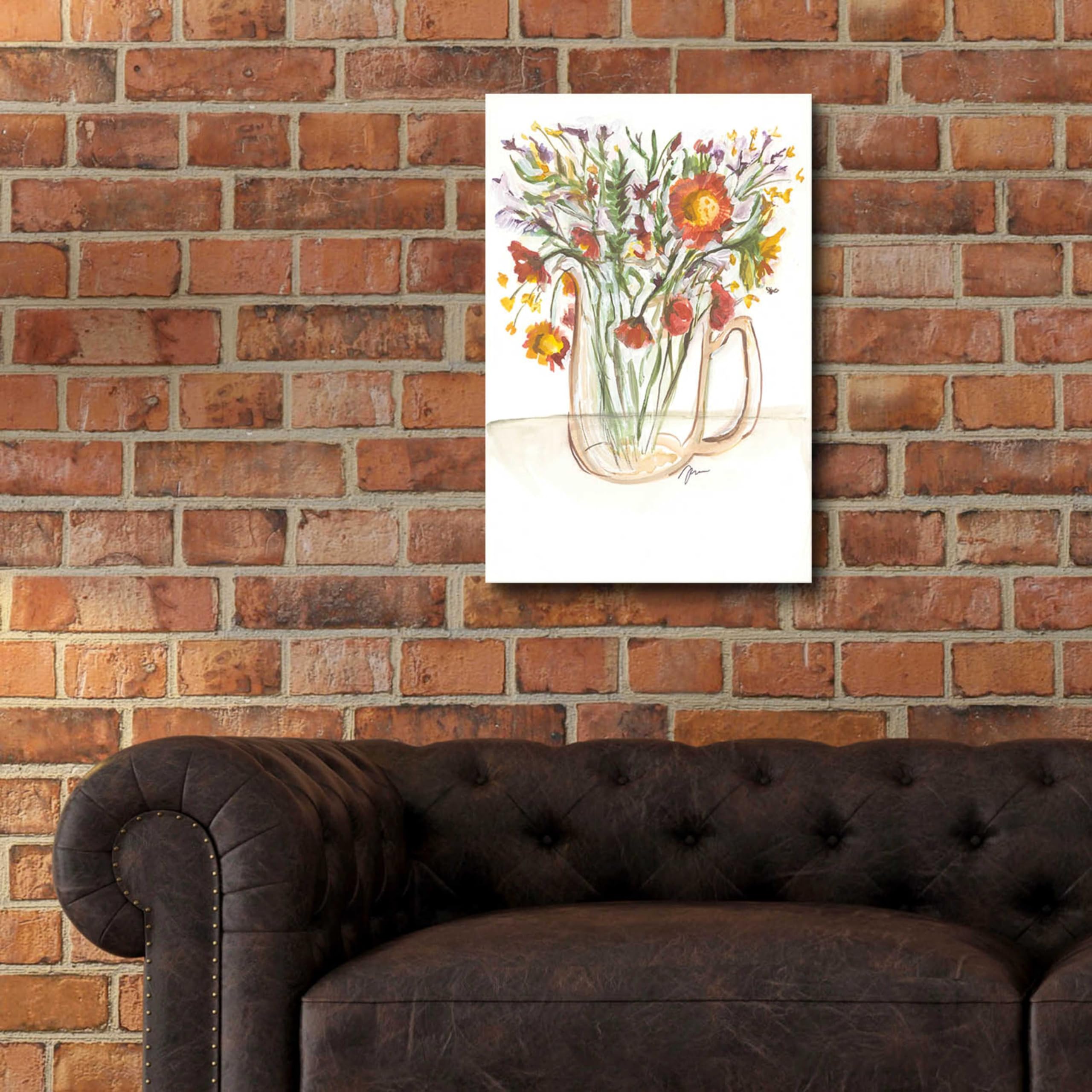Buttermilk Farm Florals Acrylic Glass Wall Art by Jessica Mingo - 16x24 Inches Modern Farmhouse Painting for Living Room, Bedroom & Office Decor