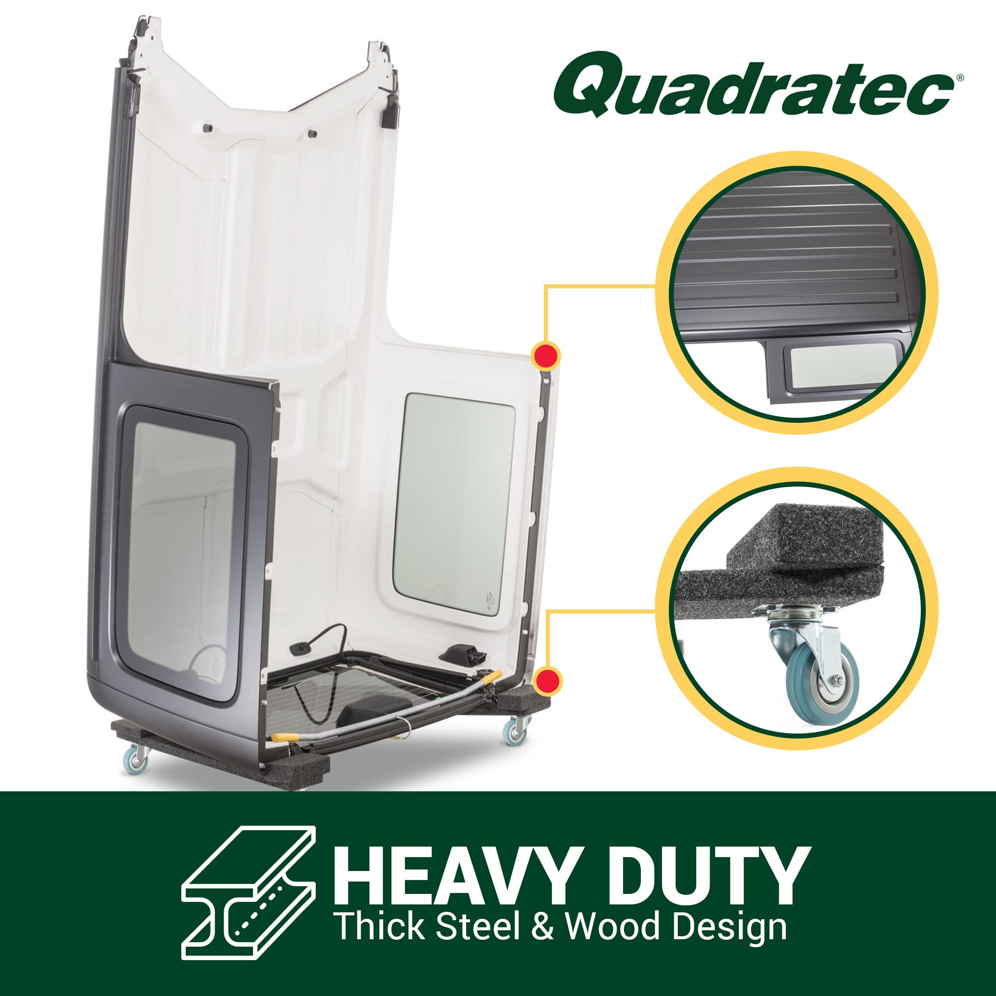 Quadratec Deluxe Hardtop Storage Hoist & Cart for Jeep Wrangler JL & JK (2007-2023) - Space-Saving Hard Top Stand with Wheels | Garage Organization & Jeep Accessories Storage Solution