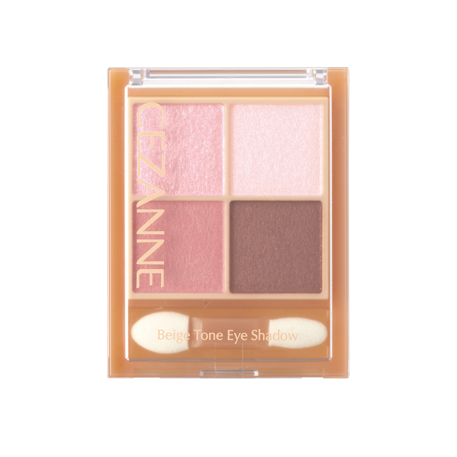 Cezanne Beige Tone Eyeshadow Palette - 4 Color Matte & Shimmer Eyeshadow Set 4.3g for Natural Daytime & Glam Night Out Makeup Looks
