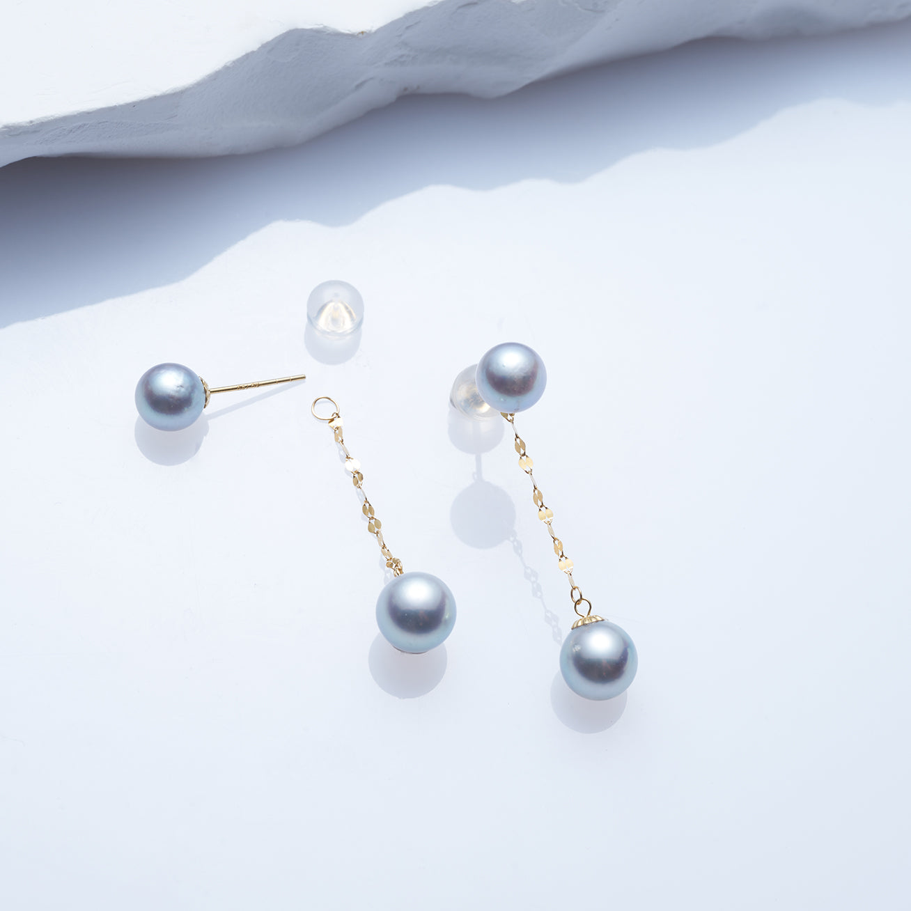 18K Gold Akoya Pearl Earrings - AAA Grade Silver Cultured Pearls for Women | Elegant Gift for Brides, Anniversary & Special Occasions