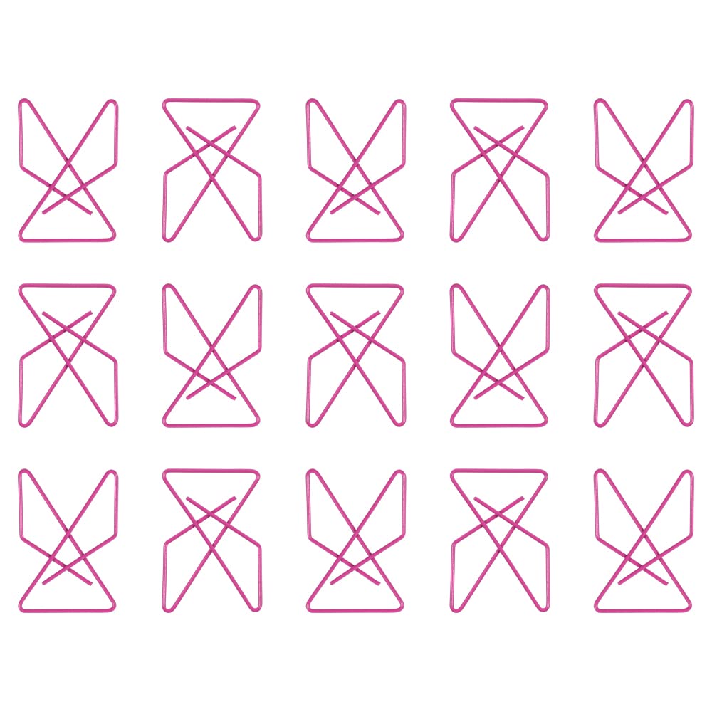 Colorful Butterfly Paper Clips - Pink Stationery Clamps for Office & School - 15 Pack - Perfect for Organizing Documents, Notebooks & Craft Projects