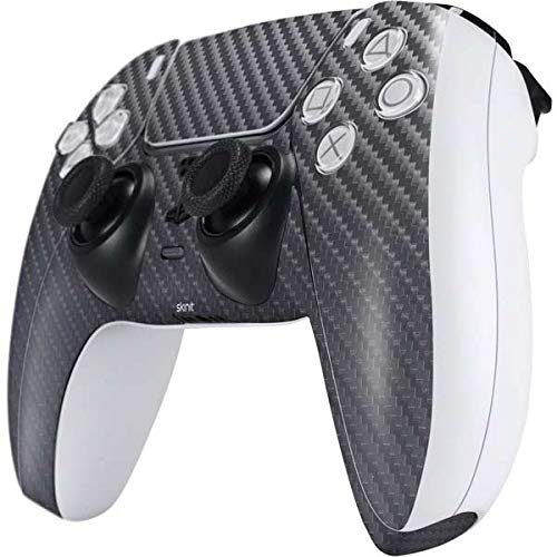 Premium Skinit Decal Gaming Skin for PS5 Controller - Silver Carbon Fiber Texture | Durable Protective Cover | Perfect for Gaming Enthusiasts & Customization Lovers | Ideal for Home Gaming, Tournaments & Gift Giving