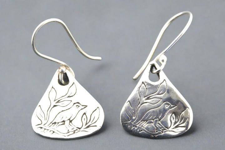 Floral Bird Earrings for Women - Sterling Silver Dangle Earrings - Perfect for Weddings, Parties & Everyday Wear