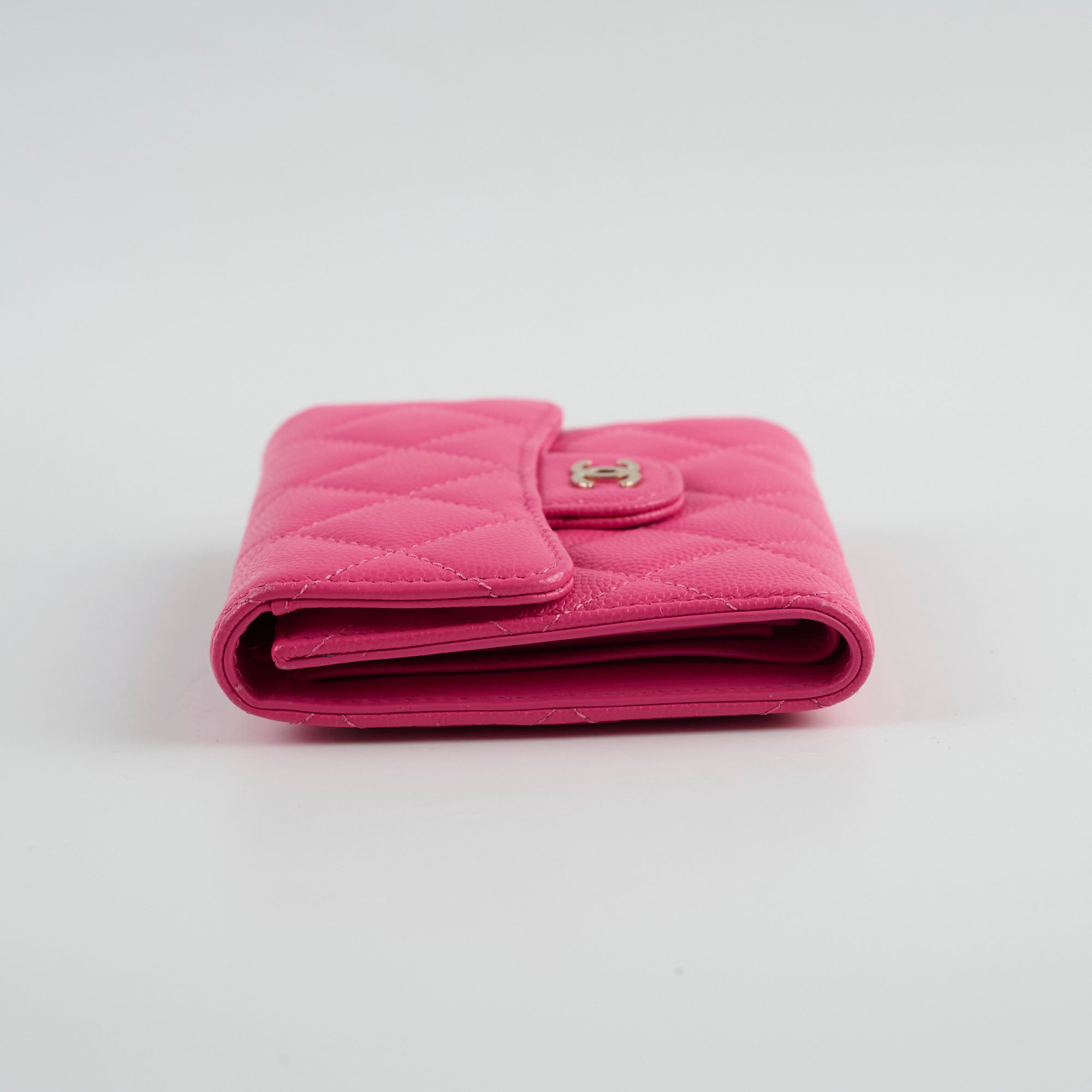 Chanel Quilted Caviar Leather Tri-Fold Wallet in Pink | Luxury Women's Wallet for Everyday Use & Special Occasions