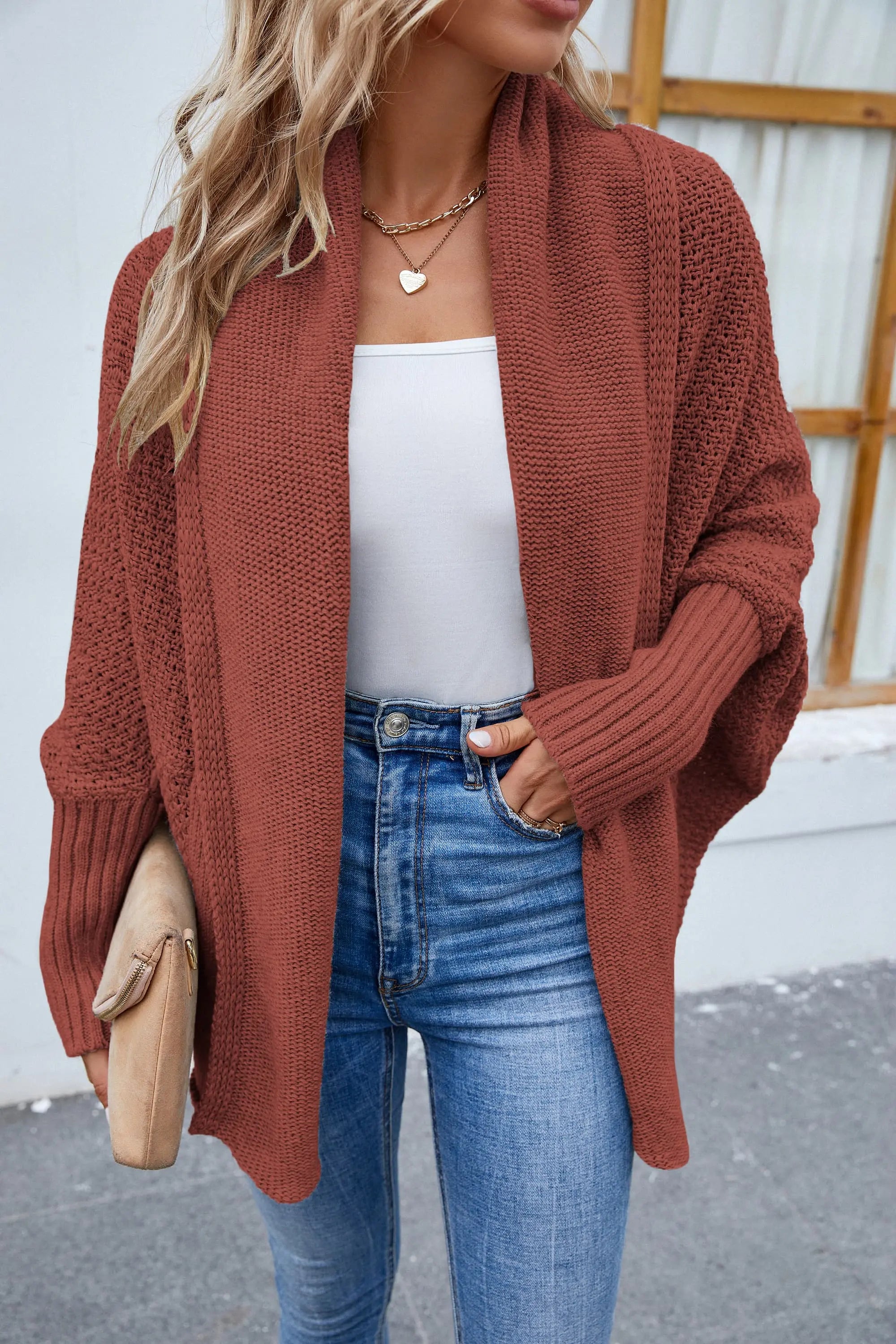 Open Front Long Sleeve Cardigan Sweater for Women - Soft Knit Wrap Cardigan for Fall & Winter - Perfect for Office, Lounge & Coffee Dates