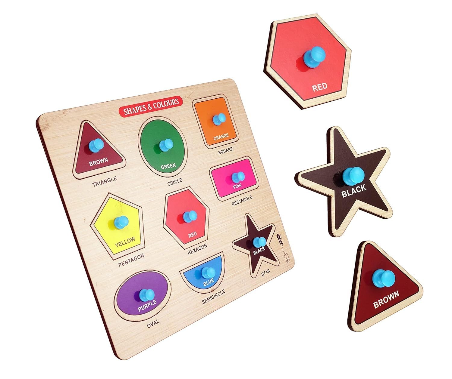 TOYAARZOO Wooden Puzzle for Toddlers - Preschool Learning Toys with Shapes & Colors - Educational Montessori Toys for Kids Ages 2-4 - Perfect for Classroom, Homeschool & Early Childhood Development