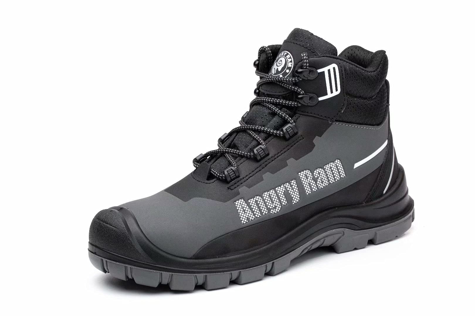 ANGRYRAM Steel Toe Boots for Men & Women - Waterproof, Lightweight Safety Work Boots with Slip & Puncture Resistance | Breathable Sneakers for Construction, Warehouse & Outdoor Work