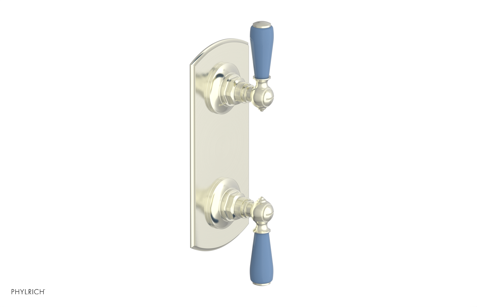 Jamestown Thermostatic Shower Valve with Volume Control & Diverter - Light Blue Accented Bathroom Fixture for Modern Home Renovation & Spa-Like Shower Experience