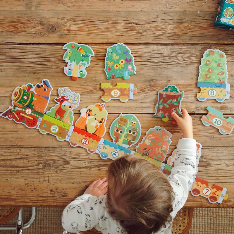 Duo I Count 20pc Toddler Puzzle Set by Djeco - Educational Number Learning Toy for Preschoolers | Perfect for Classroom & Homeschool Math Activities