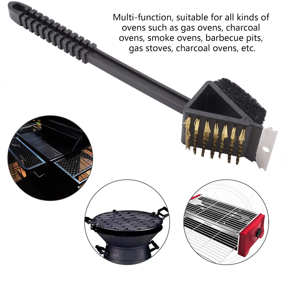 Stainless Steel Grill Brush with Long Handle - Heavy Duty BBQ Cleaning Brush for Grill Grates, Barbecue & Kitchen Tools - Perfect for Outdoor Cooking, Camping & Backyard BBQs